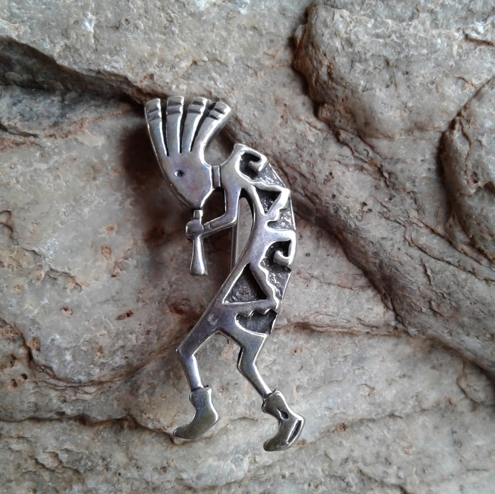 Sterling silver Kokopelli Pin